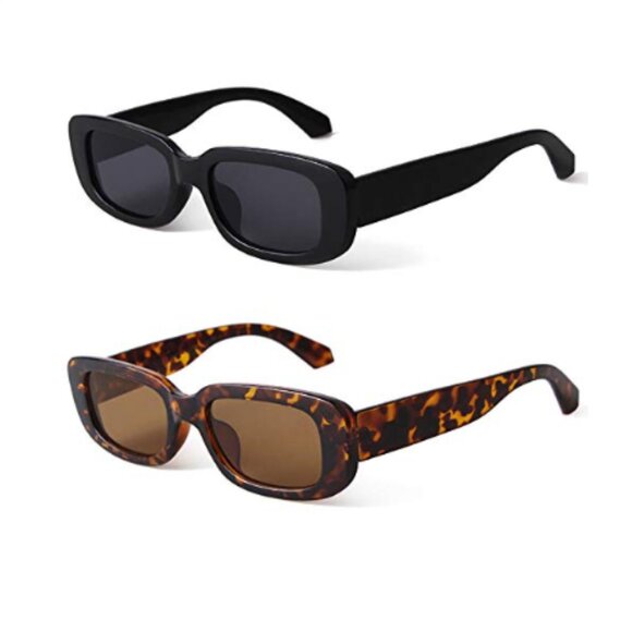 Set of 2 | Retro Rectangle Sunglasses for Women main image 3